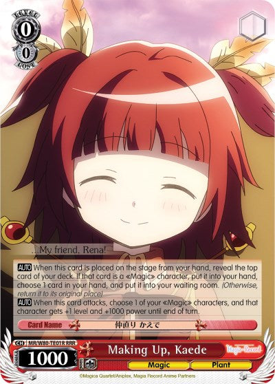 Making Up, Kaede (RRR) (MR/W80-TE01R RRR) - Magia Record: Puella Magi Madoka Magica [Side Story] (Anime)