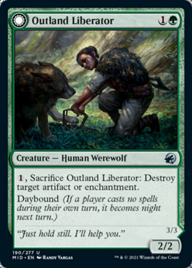 Outland Liberator // Frenzied Trapbreaker (MID-190) - Innistrad: Midnight Hunt: (Double Faced Transform)
