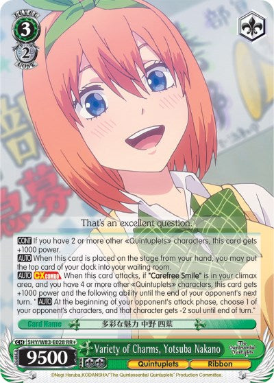 Variety of Charms, Yotsuba Nakano (5HY/W83-E028 RR+) - The Quintessential Quintuplets