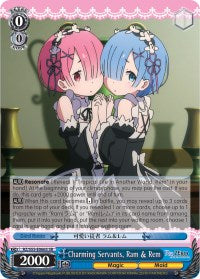 Charming Servants, Ram & Rem (SR) (RZ/S55-E066S SR) - Re:ZERO Vol.2