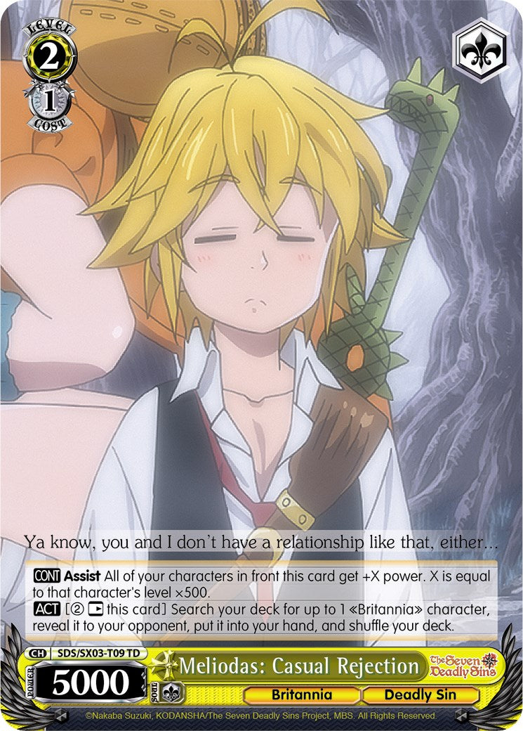 Meliodas: Casual Rejection (SDS/SX03-T09 TD) - The Seven Deadly Sins
