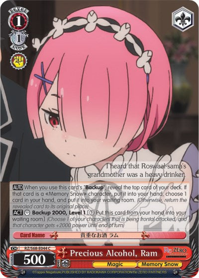 Precious Alcohol, Ram (RZ/S68-E044 C) - Re:ZERO Memory Snow