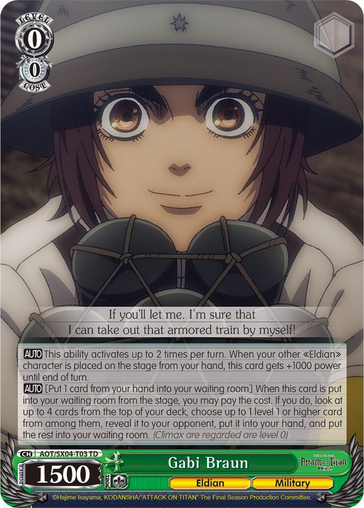 Gabi Braun (AOT/SX04-T03 TD) - Attack On Titan: Final Season