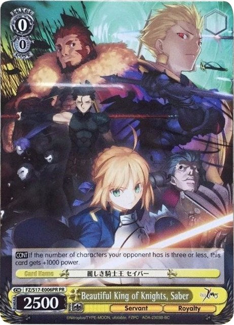 Beautiful King of Knights, Saber (Alternate Art Promo) (FZ/S17-E006PR PR) - Fate/Zero