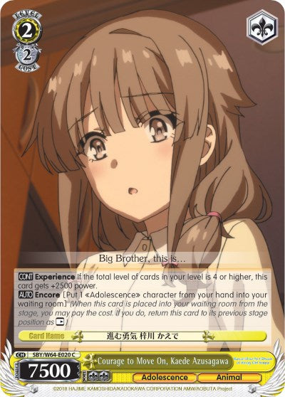 Courage to Move On, Kaede Azusagawa (SBY/W64-E020 C) - Rascal Does Not Dream of Bunny Girl Senpai
