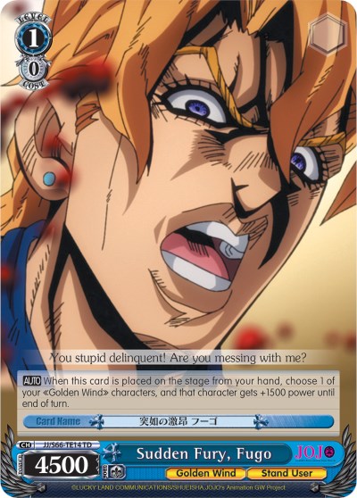 Sudden Fury, Fugo (JJ/S66-TE14 TD) - JoJo's Bizarre Adventure: Golden Wind