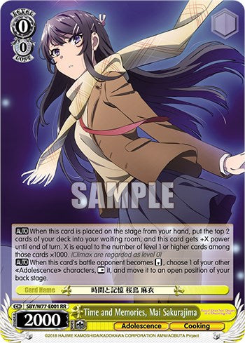 Time and Memories, Mai Sakurajima (SBY/W77-E001 RR) - Rascal Does Not Dream of a Dreaming Girl