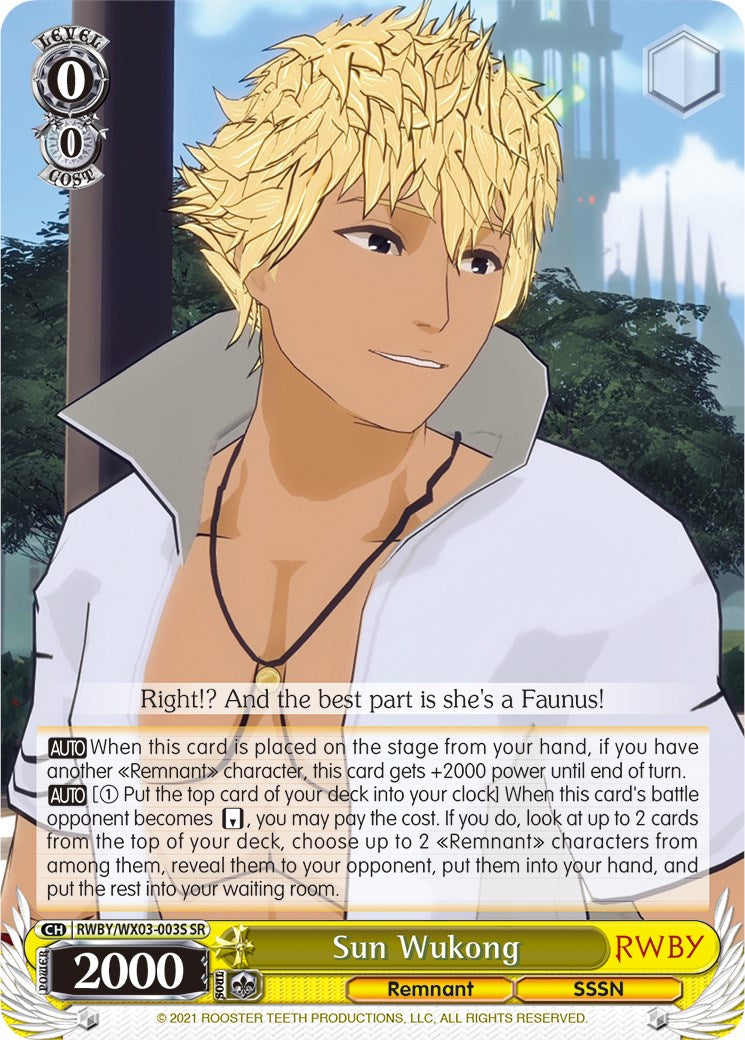 Sun Wukong (SR) (RWBY/WX03-003S SR) - RWBY
