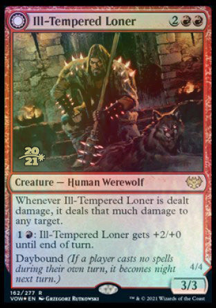 Ill-Tempered Loner // Howlpack Avenger (PRE-162) - Innistrad: Crimson Vow Promos: (Double Faced Transform) Foil