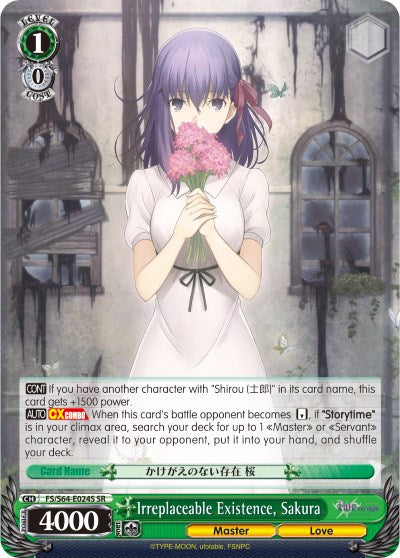 Irreplaceable Existence, Sakura (SR) (FS/S64-E024S SR) - Fate/stay night [Heaven’s Feel]