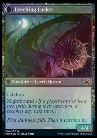 Curse of Leeches // Leeching Lurker (PRE-94S) - Innistrad: Midnight Hunt Promos: (Double Faced Transform) Foil