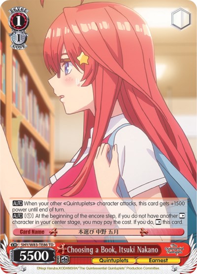 Choosing a Book, Itsuki Nakano (5HY/W83-TE86 TD) - The Quintessential Quintuplets
