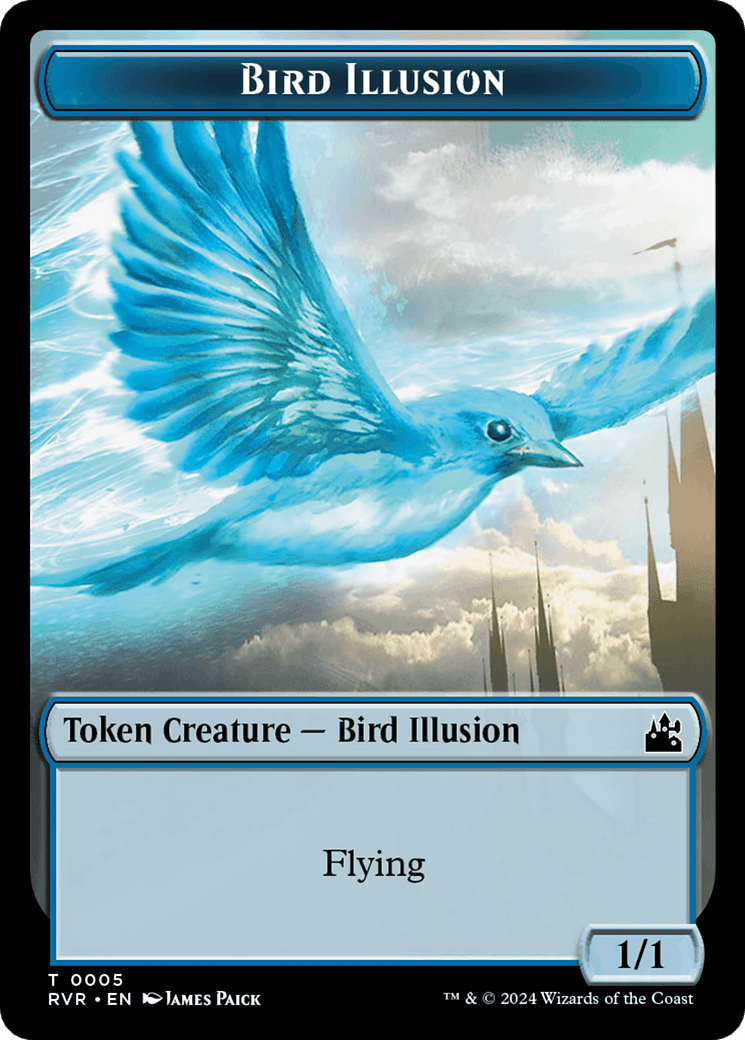 Saproling // Bird Illusion Double-Sided Token [Ravnica Remastered Tokens] - Josh's Cards