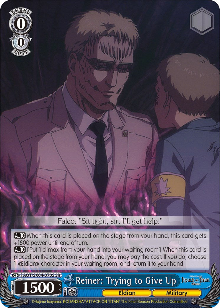 Reiner: Trying to Give Up (SR) (AOT/SX04-070S SR) - Attack On Titan: Final Season