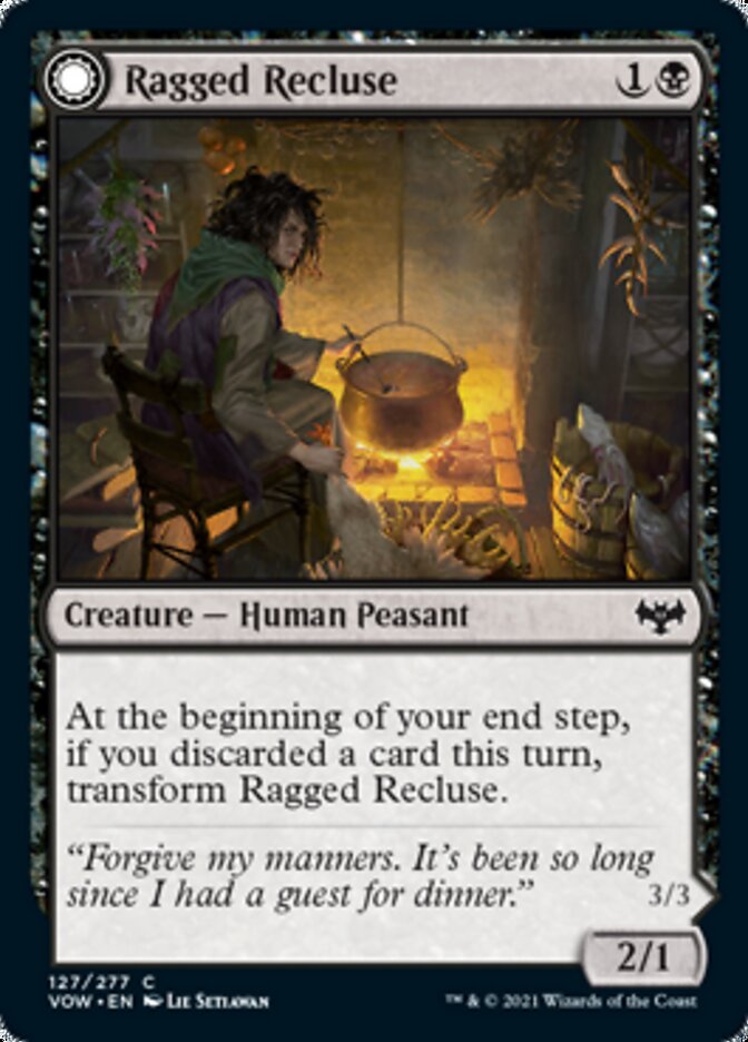 Ragged Recluse // Odious Witch (VOW-127) - Innistrad: Crimson Vow: (Double Faced Transform)