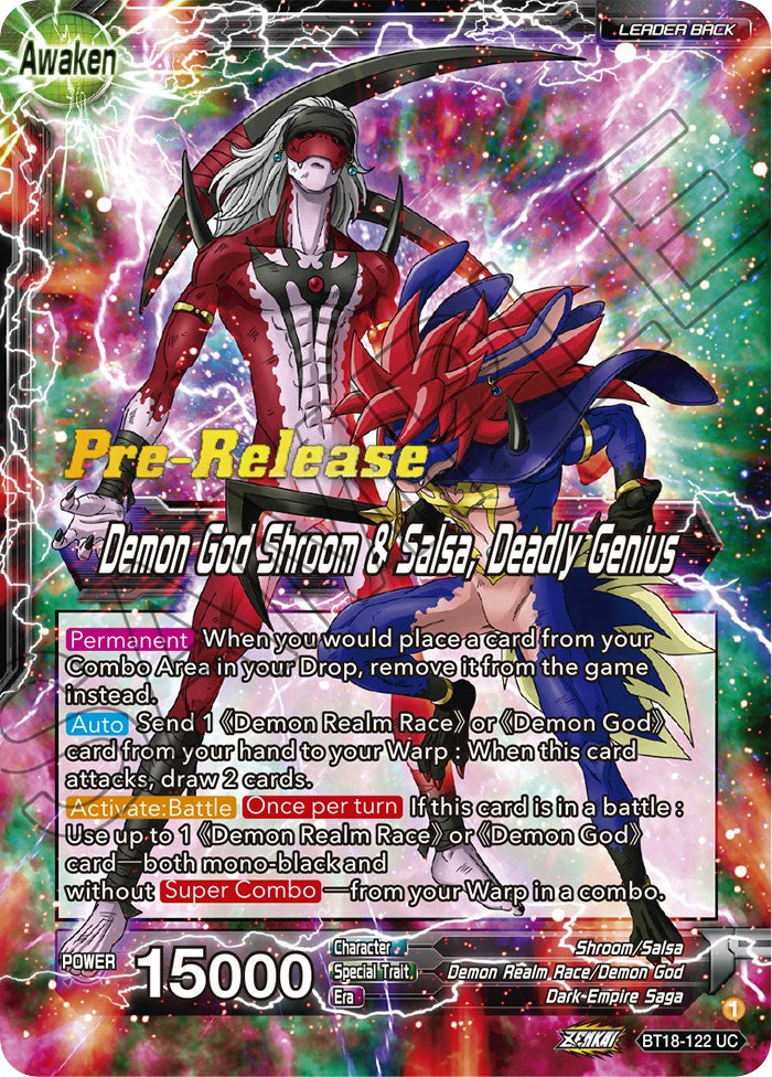 Shroom & Salsa // Demon God Shroom & Salsa, Deadly Genius (BT18-122) [Dawn of the Z-Legends Prerelease Promos]