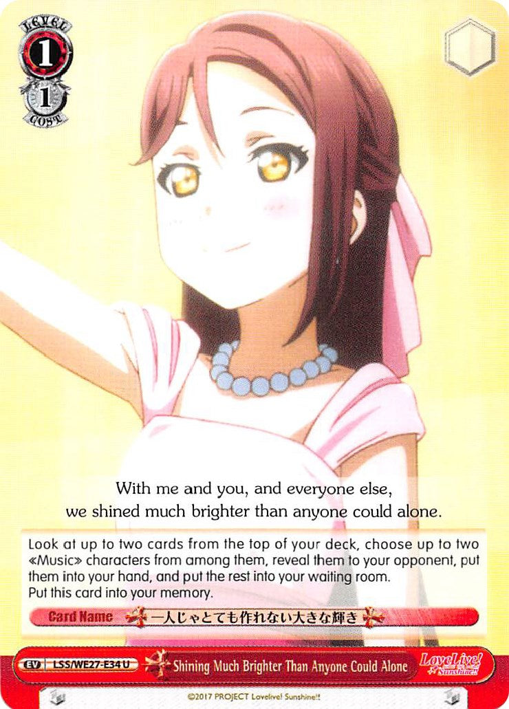 Shining Much Brighter Than Anyone Could Alone (LSS/WE27-E34 U) - Love Live! Sunshine!! Extra Booster