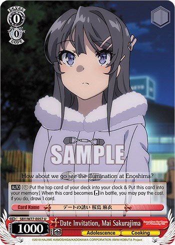 Date Invitation, Mai Sakurajima (SBY/W77-E057 U) - Rascal Does Not Dream of a Dreaming Girl