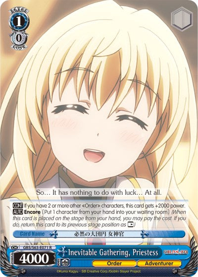 Inevitable Gathering, Priestess (GBS/S63-E071 R) - Goblin Slayer