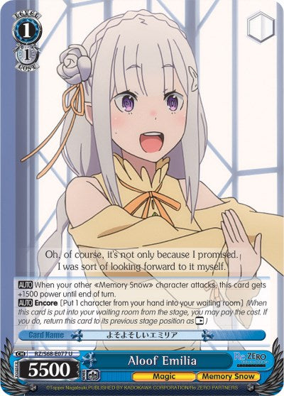 Aloof Emilia (RZ/S68-E077 U) - Re:ZERO Memory Snow