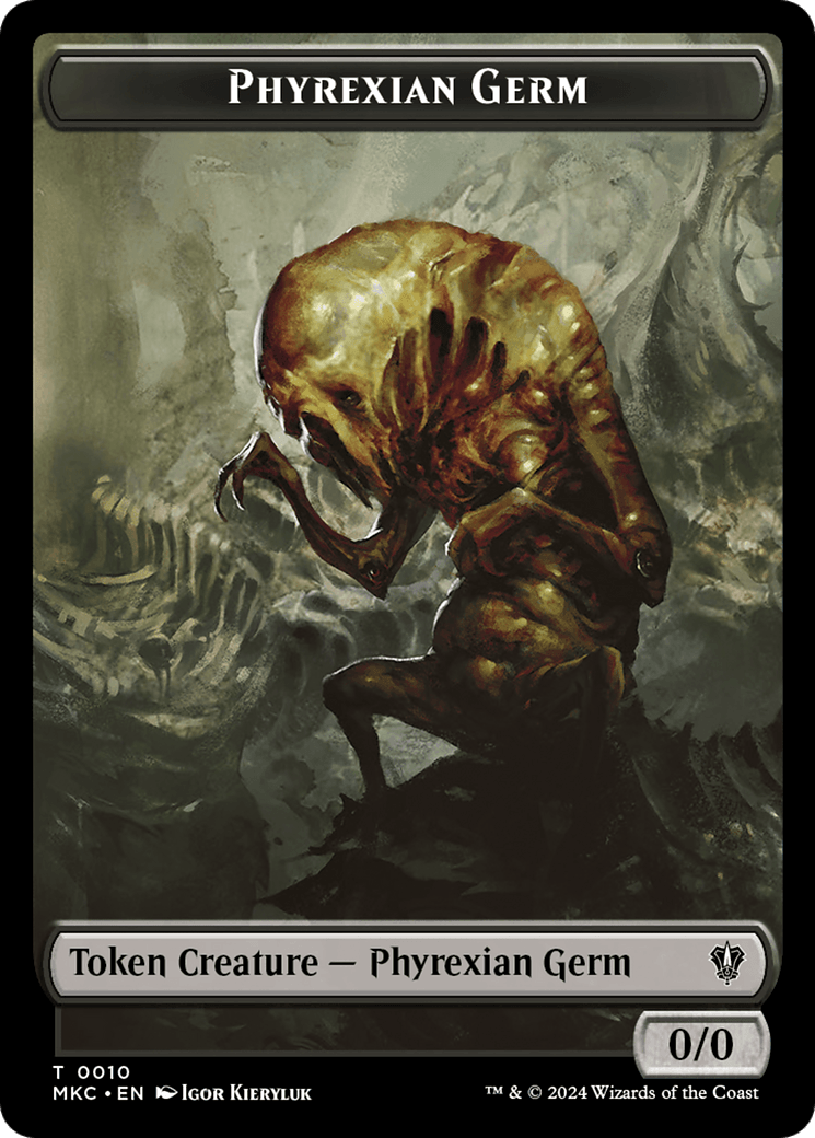 Spirit // Phyrexian Germ Double-Sided Token [Murders at Karlov Manor Commander Tokens] - Josh's Cards