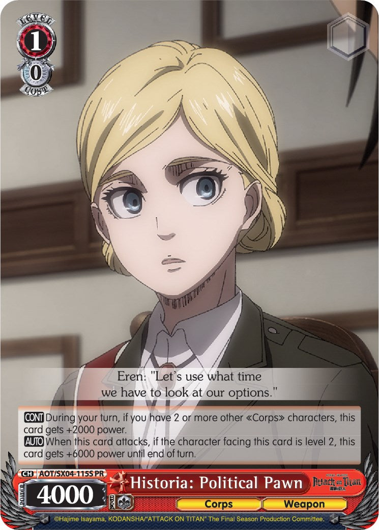 Historia: Political Pawn (Foil) (AOT/SX04-115S PR) - Attack On Titan: Final Season