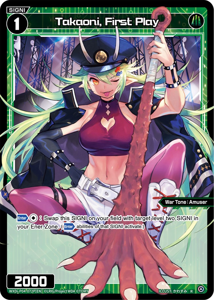 Takaoni, First Play (Parallel Foil) (WXDi-P04-072P) [Vertex Diva]