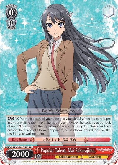 Popular Talent, Mai Sakurajima (SBY/W64-TE12 TD) - Rascal Does Not Dream of Bunny Girl Senpai