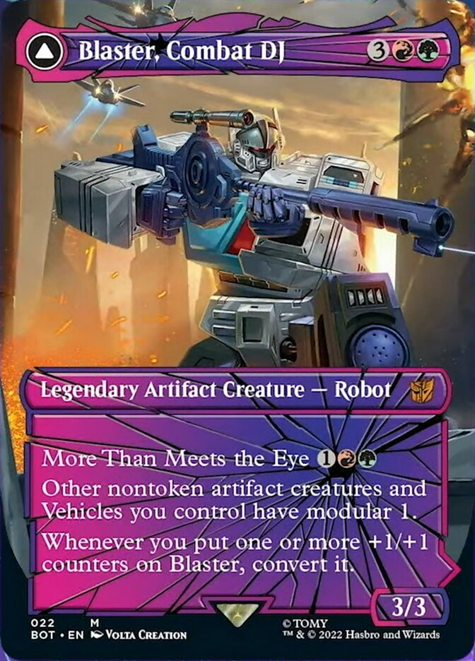 Blaster, Combat DJ // Blaster, Morale Booster (BOT-022) - Transformers: (convertdfc, shatteredglass) (Borderless)