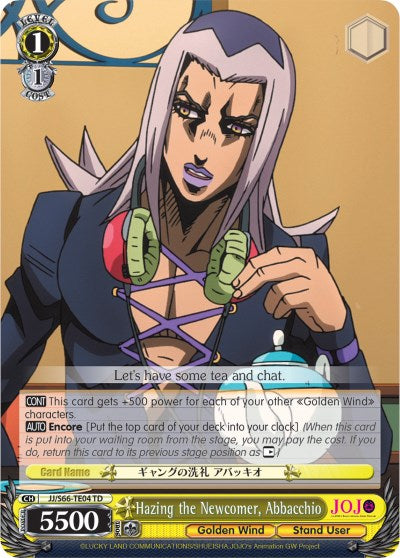 Hazing the Newcomer, Abbacchio (JJ/S66-TE04 TD) - JoJo's Bizarre Adventure: Golden Wind