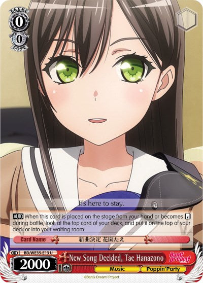 New Song Decided, Tae Hanazono (BD/WE35-E13 U) - Poppin’Party x Roselia