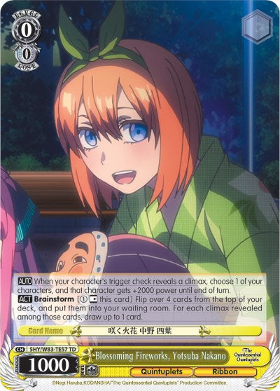 Blossoming Fireworks, Yotsuba Nakano (5HY/W83-TE57 TD) - The Quintessential Quintuplets