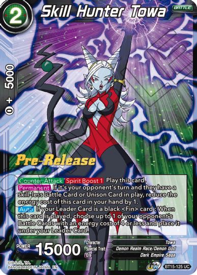 Skill Hunter Towa (BT15-125) [Saiyan Showdown Prerelease Promos]