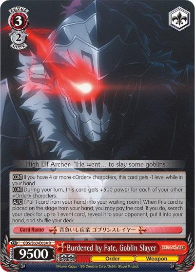 Burdened by Fate, Goblin Slayer (GBS/S63-E034 R) - Goblin Slayer