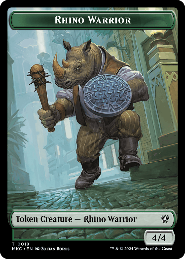 Thopter // Rhino Warrior Double-Sided Token [Murders at Karlov Manor Commander Tokens] - Josh's Cards