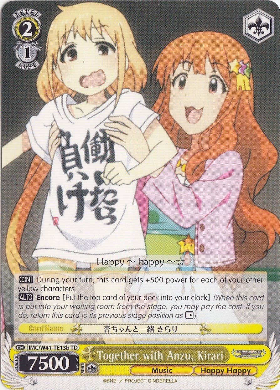 Together with Anzu, Kirari (B) (IMC/W41-TE13b TD) - The iDOLM@STER Cinderella Girls