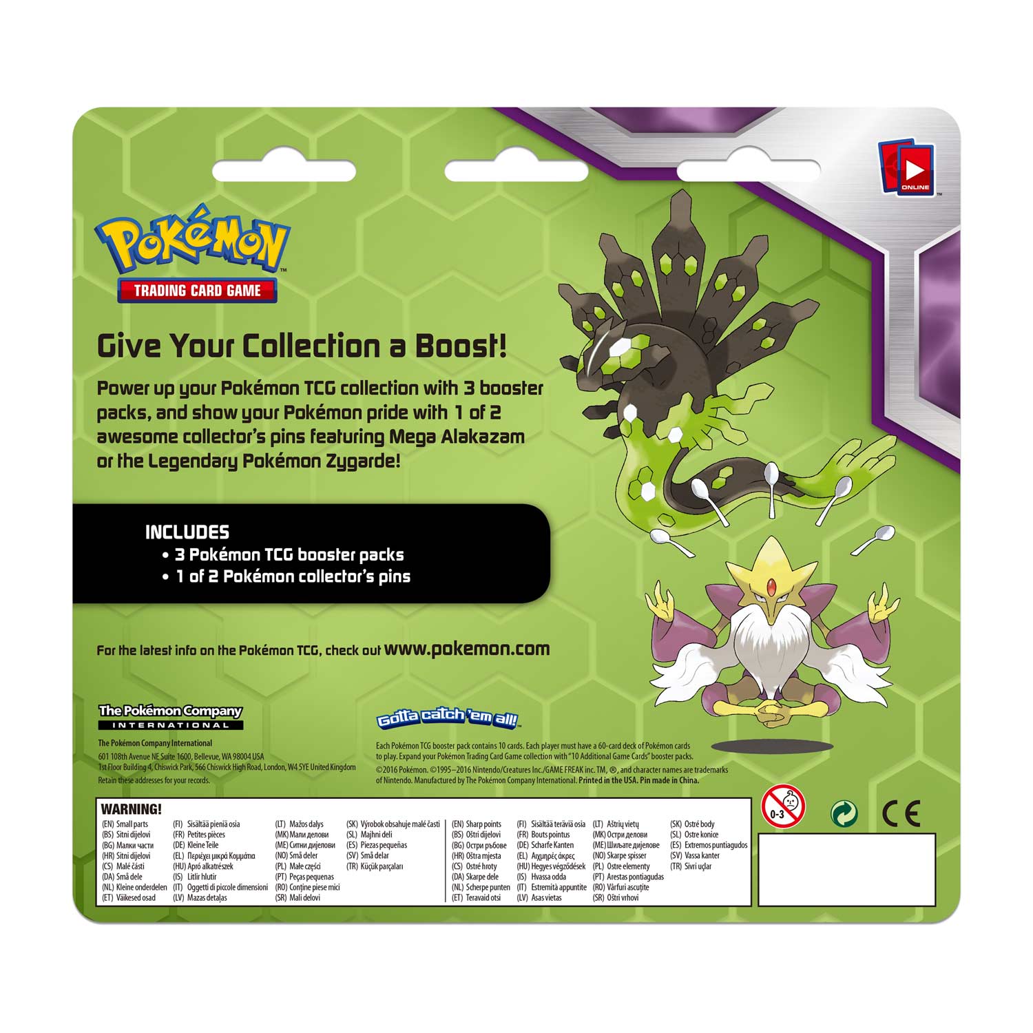 XY: Fates Collide - 3-Pack Pin Blister (Mega Alakazam)