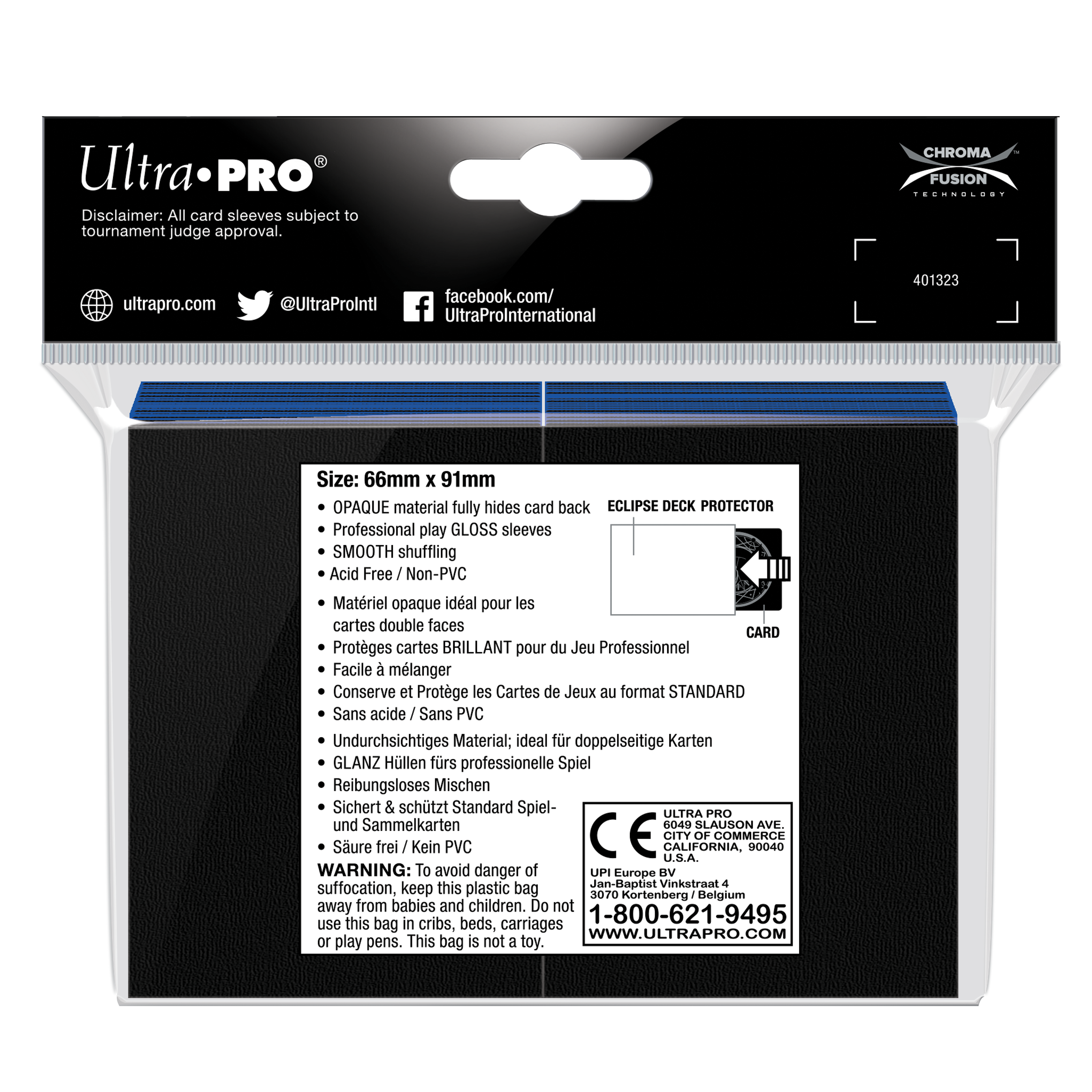 Ultra PRO: Standard 100ct Sleeves - Eclipse Gloss (Pacific Blue)