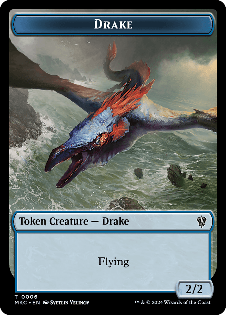 Drake // Koma's Coil Double-Sided Token [Murders at Karlov Manor Commander Tokens] - Josh's Cards