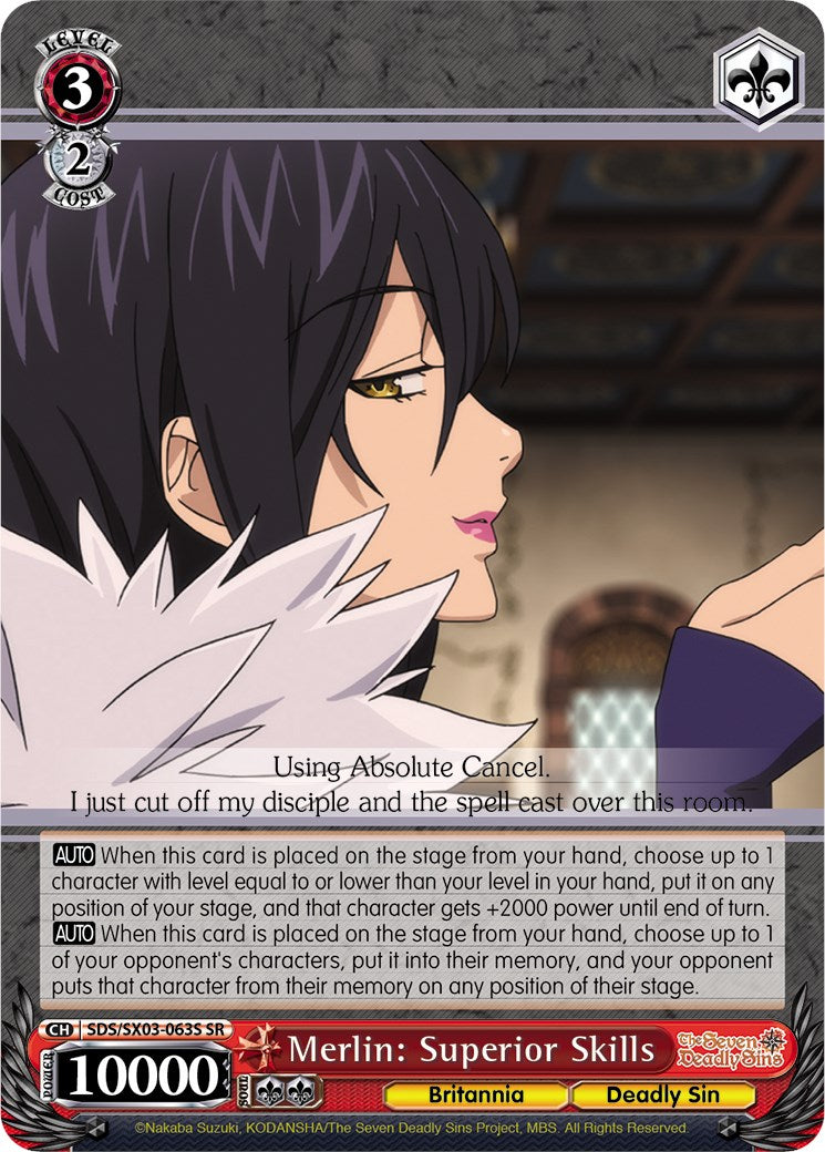 Merlin: Superior Skills (SR) (SDS/SX03-063S SR) - The Seven Deadly Sins