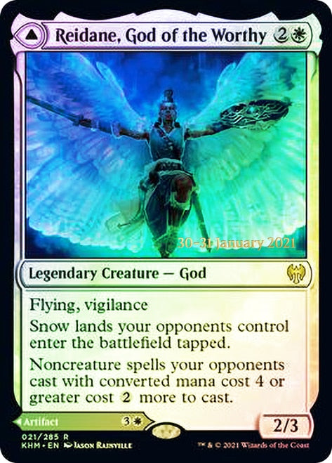 Reidane, God of the Worthy // Valkmira, Protector's Shield (PRE-21S) - Kaldheim Promos Foil