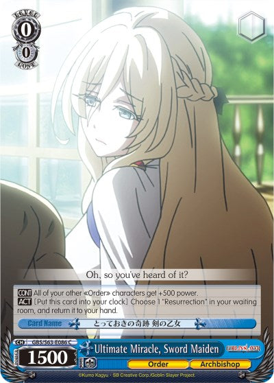 Ultimate Miracle, Sword Maiden (GBS/S63-E086 C) - Goblin Slayer