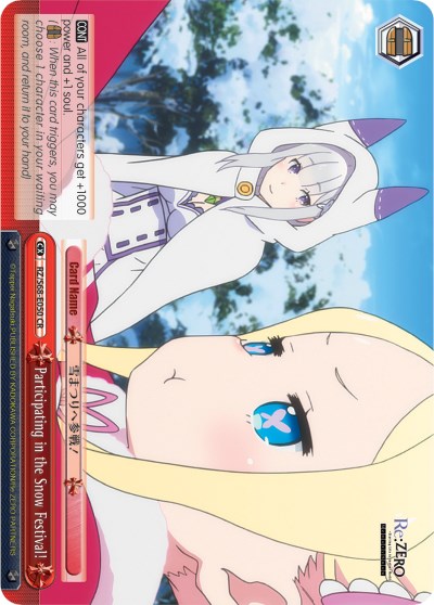 Participating in the Snow Festival! (RZ/S68-E050 CR) - Re:ZERO Memory Snow