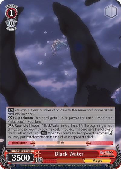 Black Water (Parallel Foil) (RZ/SE35-E46 C) - Re:ZERO: The Frozen Bond