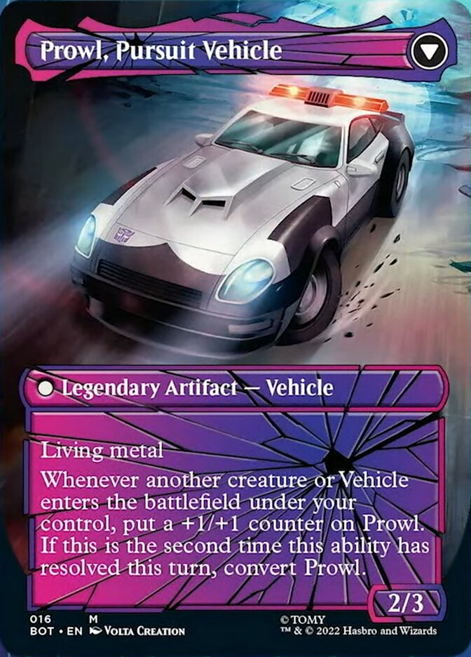 Prowl, Stoic Strategist // Prowl, Pursuit Vehicle (BOT-016) - Transformers: (convertdfc, shatteredglass) (Borderless)