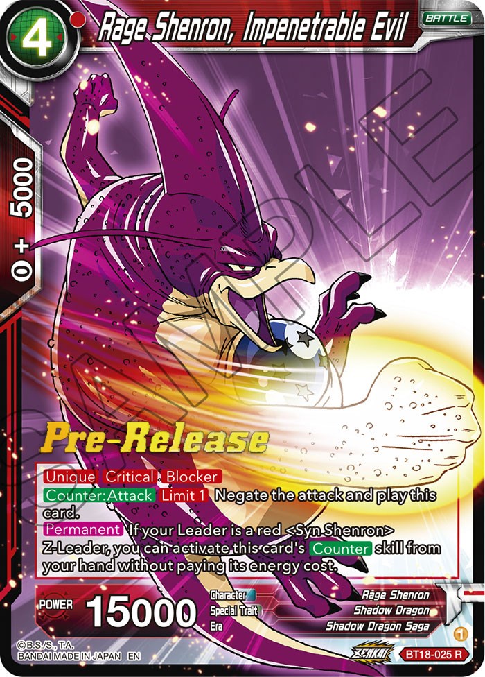 Rage Shenron, Impenetrable Evil (BT18-025) [Dawn of the Z-Legends Prerelease Promos]