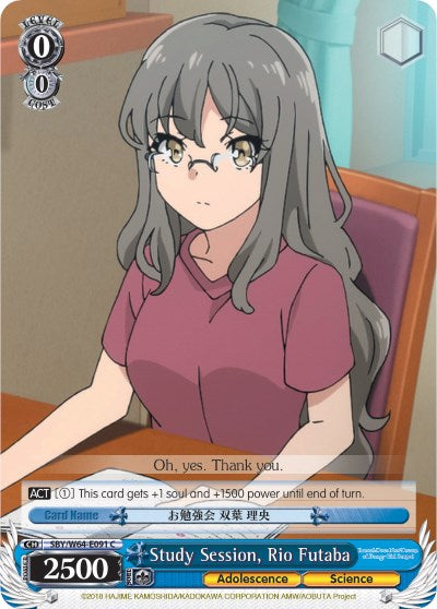 Study Session, Rio Futaba (SBY/W64-E091 C) - Rascal Does Not Dream of Bunny Girl Senpai