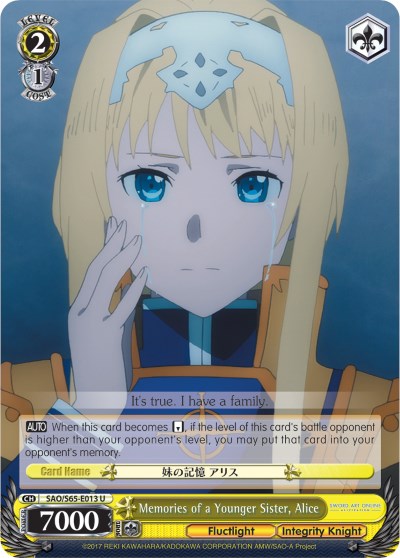 Memories of a Younger Sister, Alice (SAO/S65-E013 U) - Sword Art Online -Alicization-