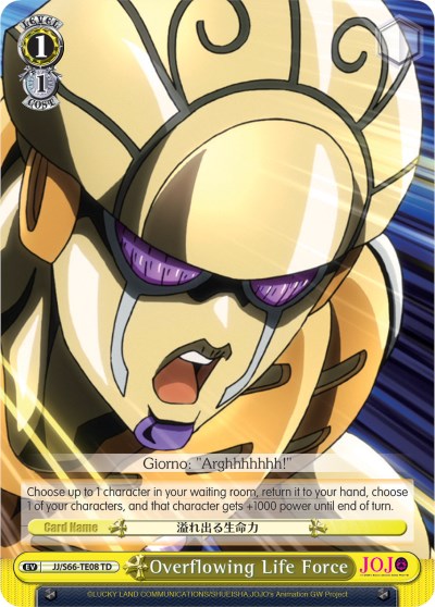 Overflowing Life Force (JJ/S66-TE08 TD) - JoJo's Bizarre Adventure: Golden Wind