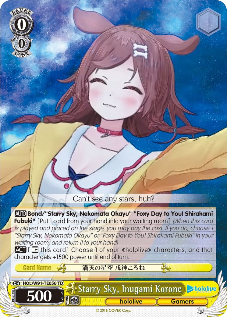 Starry Sky, Inugami Korone (HOL/W91-TE056 TD) - hololive production